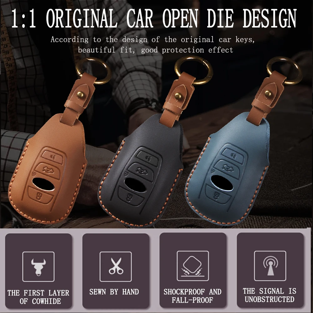 Leather Car Key Cover for Subaru Legacy XV Forester Outback BRZ SIT Accessories Auto Remote Key Shell Case