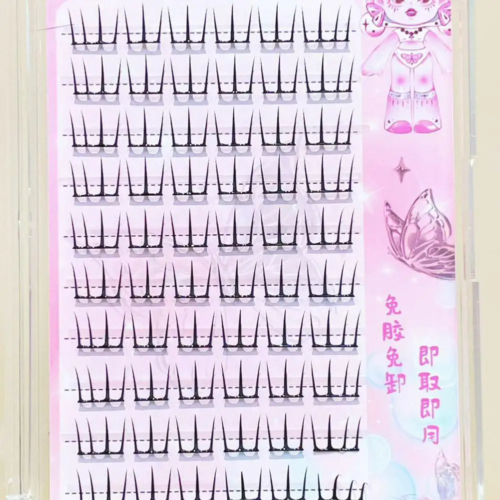 Pas de colle faux cils fin soleil cils naturel moelleux C grappes Extensions de cils Curl cils mélange auto-adhésif maquillage bricolage F4N1