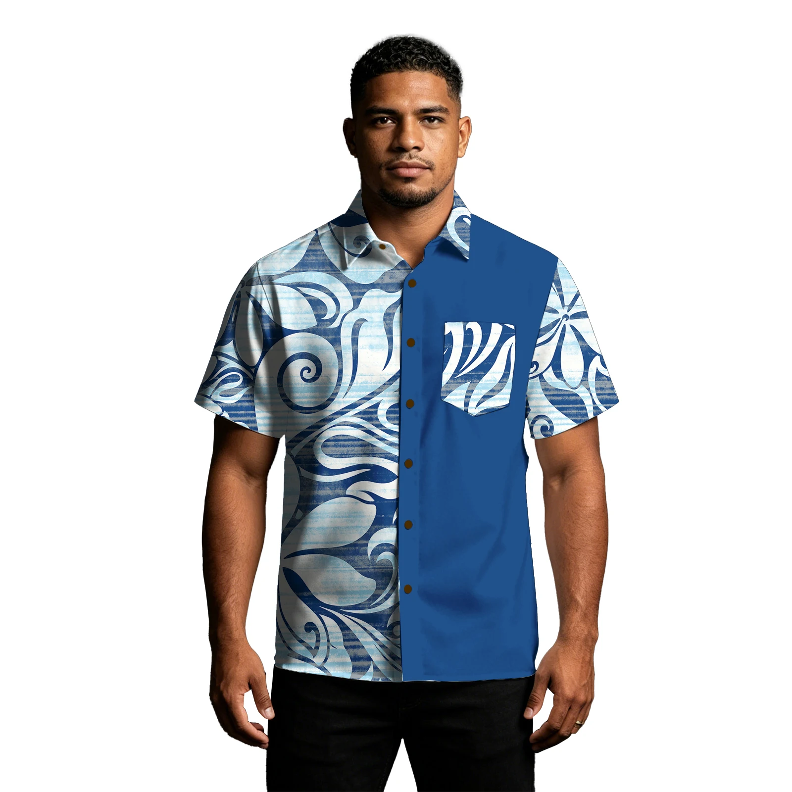 Floral Print Men's Short Sleeve Clothes Polynesian Island Plus Size Party Holiday Shirts Custom Samoan Beach Men Casual Shirts