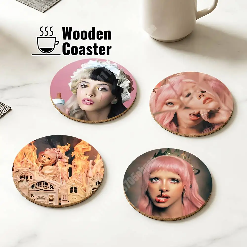 M-Melanie Martinez-S Cry Baby HADES Wooden Cup Mat Americano Beer Milk Water Coaster for Baking Studio
