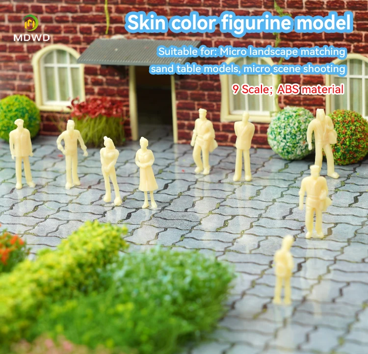 10 Stück Sandtisch-Baumodell 1:30-200 DIY Handgefertigte Hautfarbene Kleine Person Simulationsfigur Mini-Puppe – Detail 5