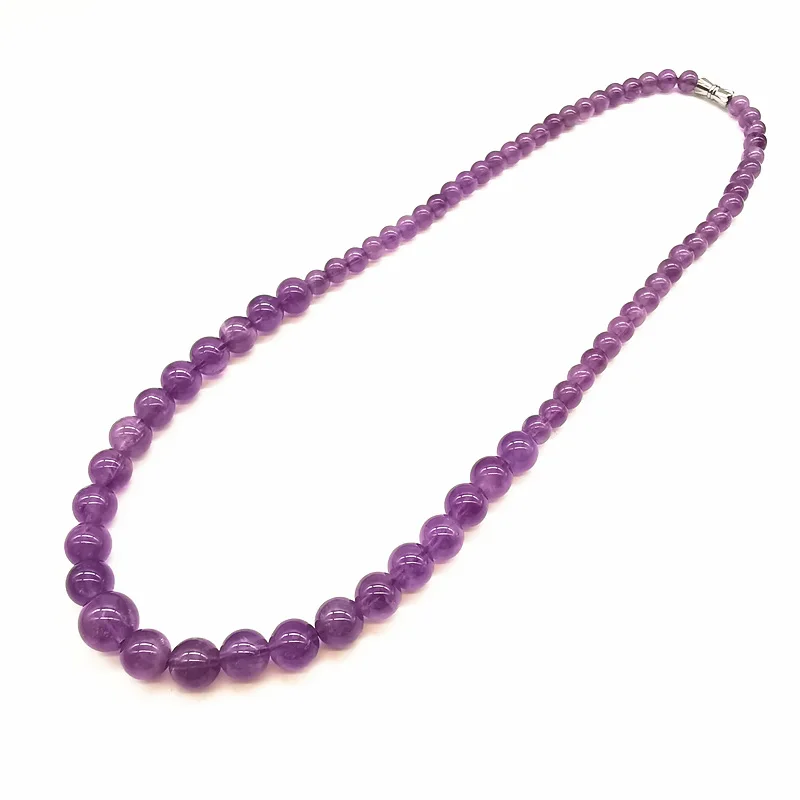 Natural Amethystine Necklace for Girls Feb. Pisces Birthstone necklace 925 silver Clasp TNL477 