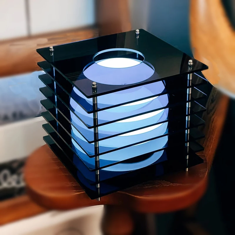 Artistic Desk Lamp Atmosphere Acrylic RGB Wireless Rechargeable Night Light Unique Design for Office,Living Room Decoration