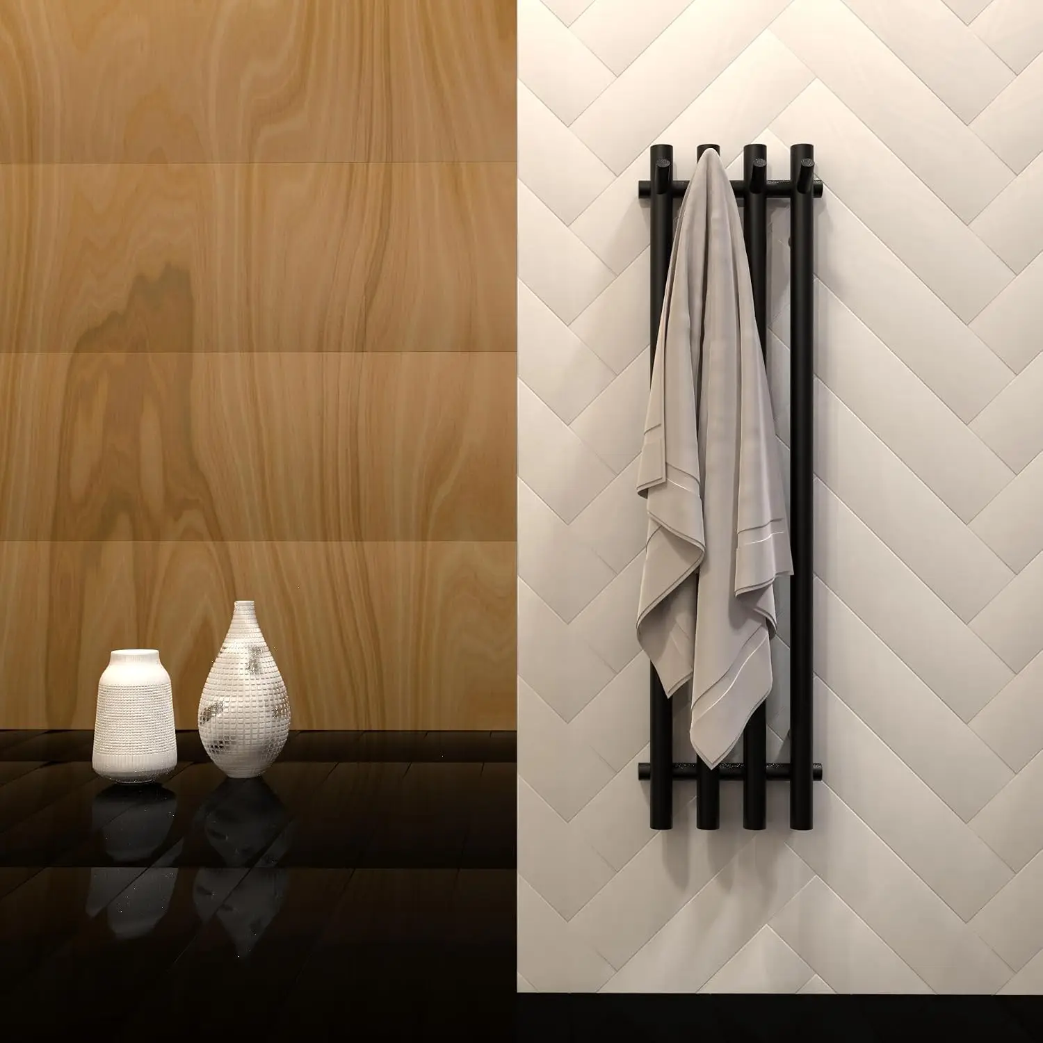 Heated Towel Rack, Towel Warmer with Timer, Wall Mounted hot Towel Warmer Rack for Bathroom, Hardwired or Plug-in Models
