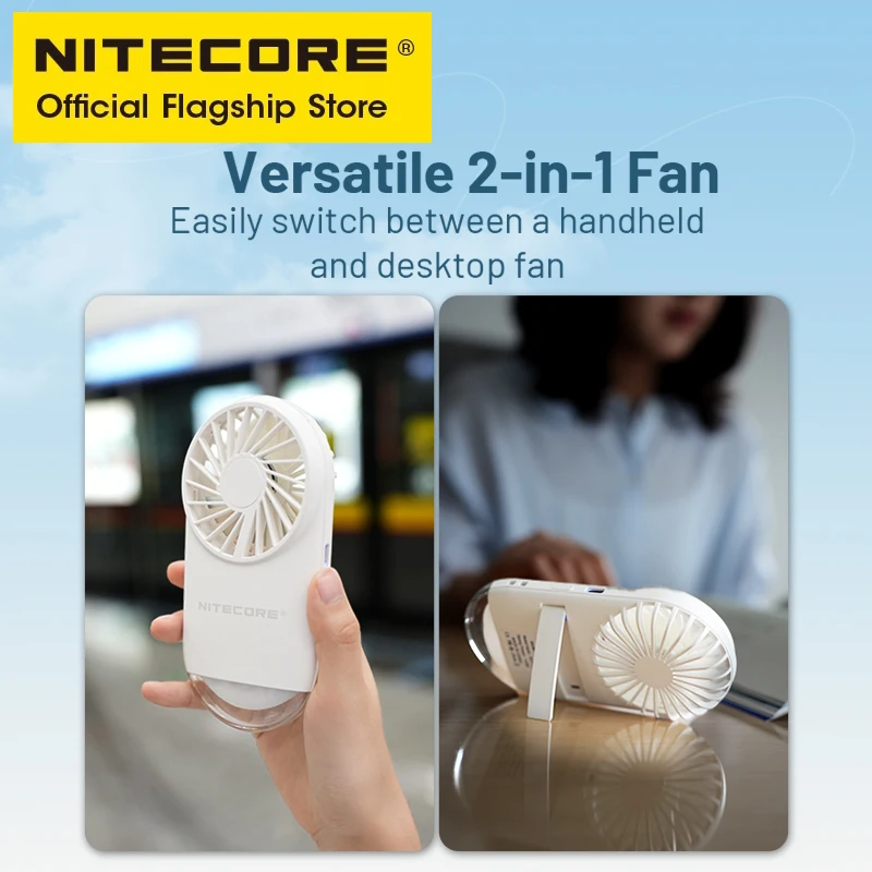 NITECORE NEF02 พัดลมพกพาขนาดเล็กกลางแจ้ง Camping Night Light USB-C ชาร์จแบตเตอรี่ในตัวสําหรับฤดูร้อนเดินทาง Trekking