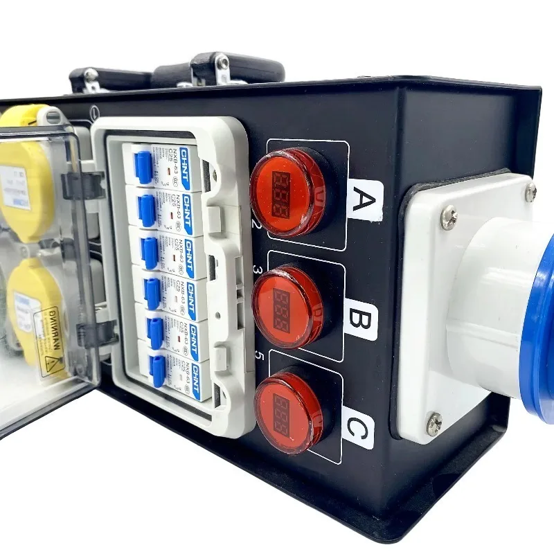 Portable Power Distribution Distro Box 32A 3P Input Compact Size No Load Test Required Ideal for Electrical Distribution