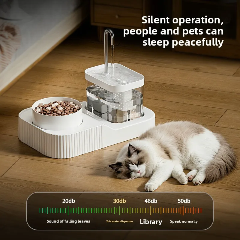 2 in 1 Automatic Pet Feeding Water Dispenser Circulating Water Dispenser Dry Wet Separation Cat Dog Feeding Food Container
