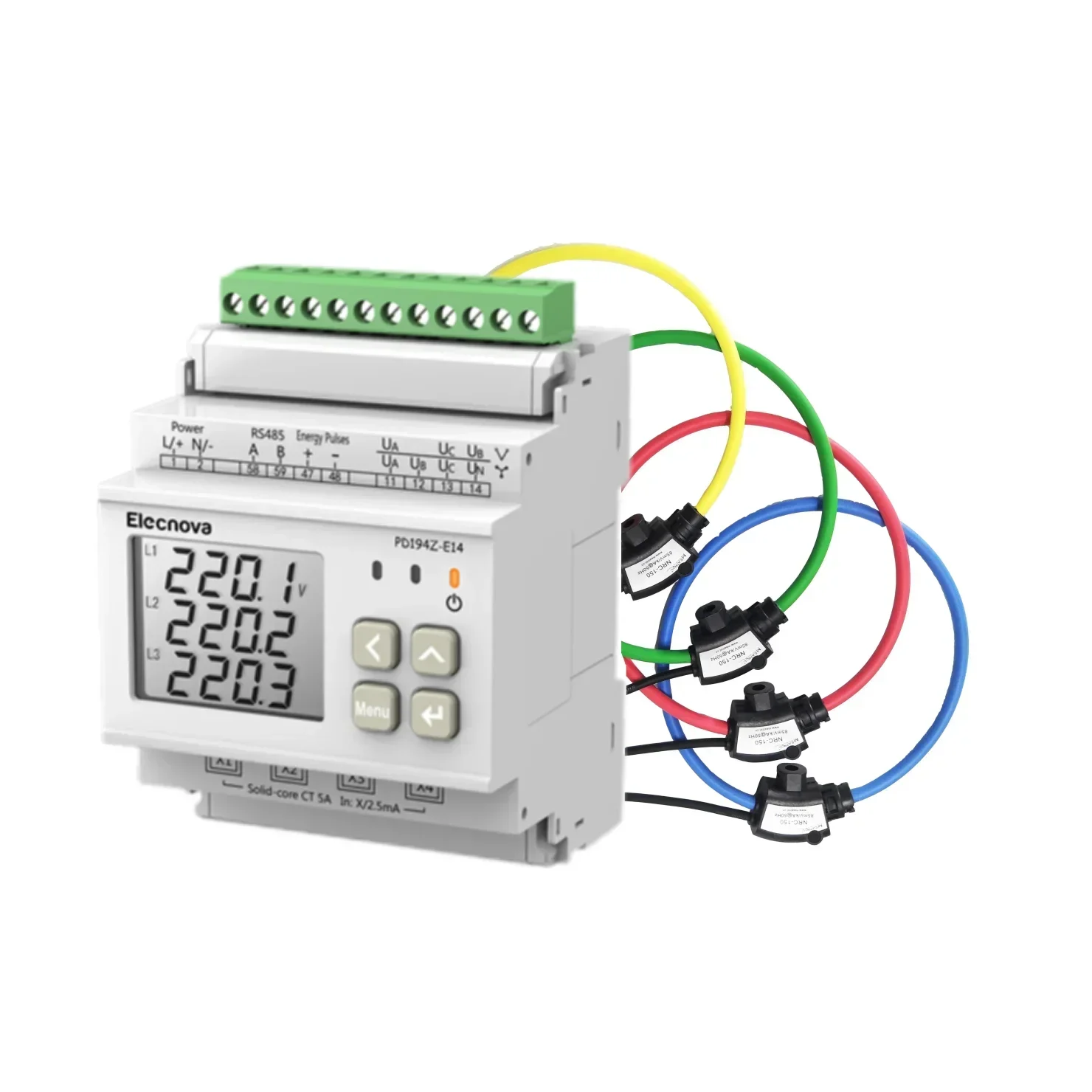 Split Core CT Input Lora Comm Din Rail Multi-Functional Energy Meter