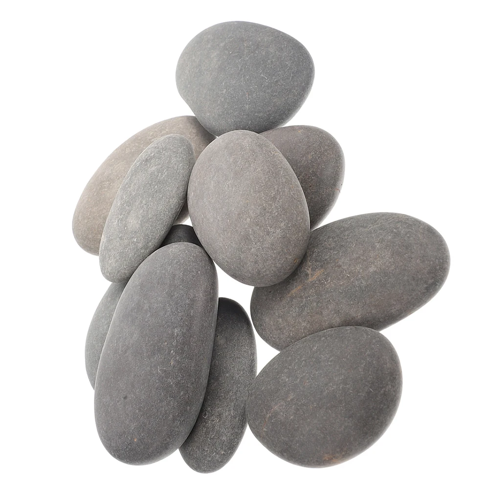 

10pcs Children Hand Painted Stones Supplies Smooth Polished Rocks For Kids Garden Aquarium Landscape Decor