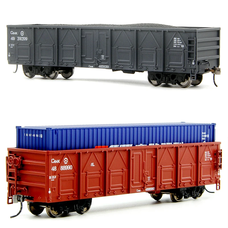 Train Model HO 1/87 Railway C64K Wide Open Car Freight Compartment Simulation Model with Metal Coupler Boy Toy