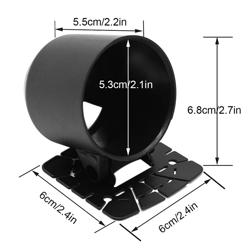 New 52mm Universal Single Gauge Cup Car Holder Car Dash Cup Retrofit Gauge Holder Gauge Cover Horizontal Placement