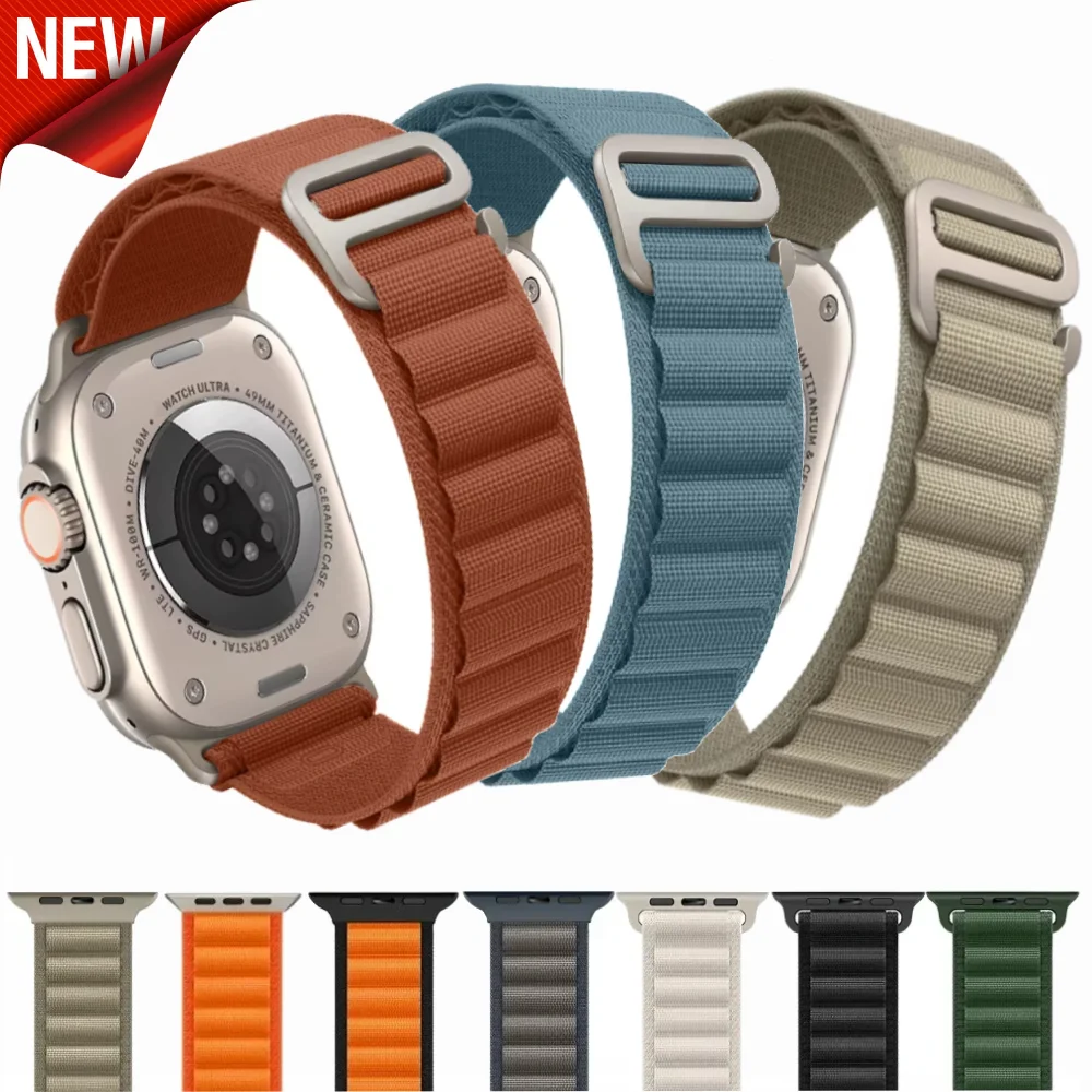 Alpine Loop Armband für Apple Watch Ultra 4 3 2 Armbänder 49mm 44mm 41mm 40mm 45mm 42mm 46mm Klettarmband iWatch 12 11 10 SE 3