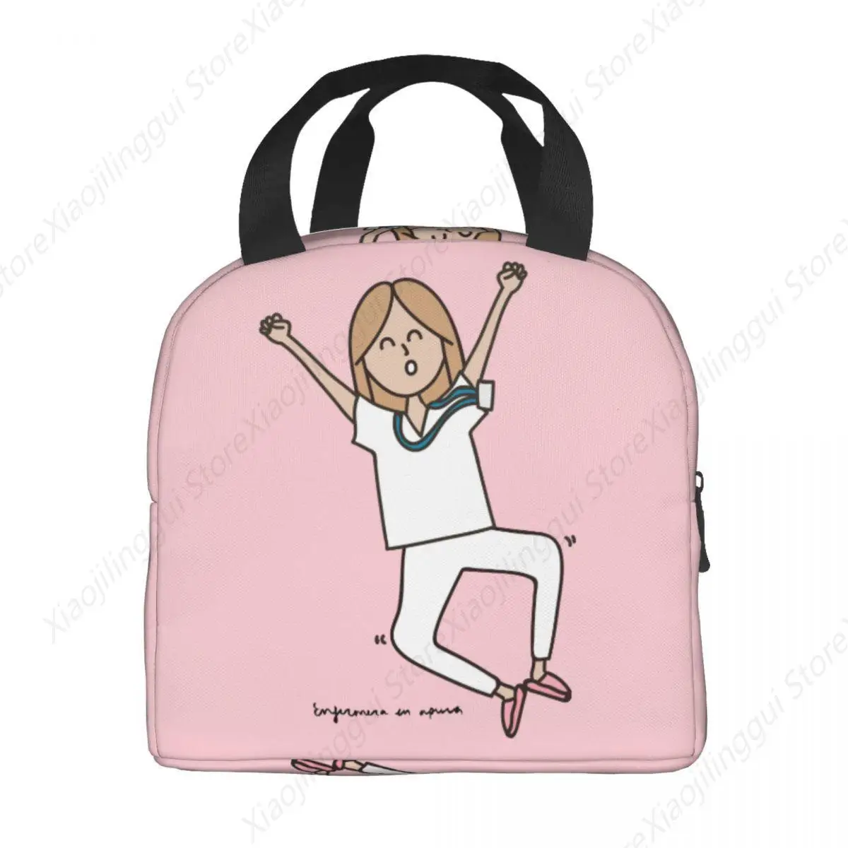 

Женская рабочая сумка для обеда с героями мультфильмов для доктора и медсестры Enfermera En Apuros, ланч-боксы, аксессуары, изолированная сумка-холодильник, термохолодная сумка