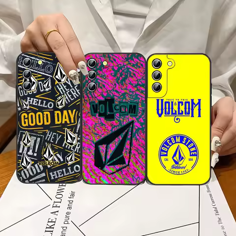 Fashion V-Volcom Logo Phone Case For Samsung S24 Ultra S22 S23 S25 S20 Fe S21 Plus Galaxy A54 A34 A16 A53 A13 Cover