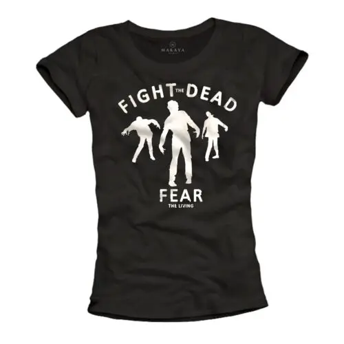 Lustiges T-Shirt für Frauen Walking Zombies - Fear the Dead Halloween Damen Top