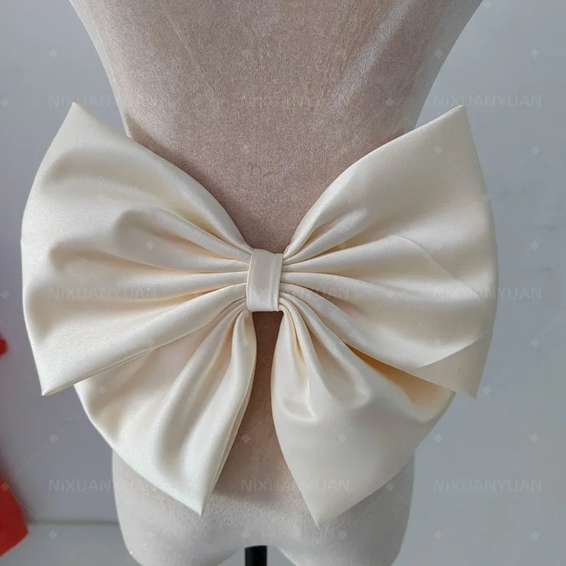 Seperate Satin Removable Decor Bow Wedding Dress Fashion Party Gown Knots Bridesmaid Dresses Bride Female Prom Evening DIY