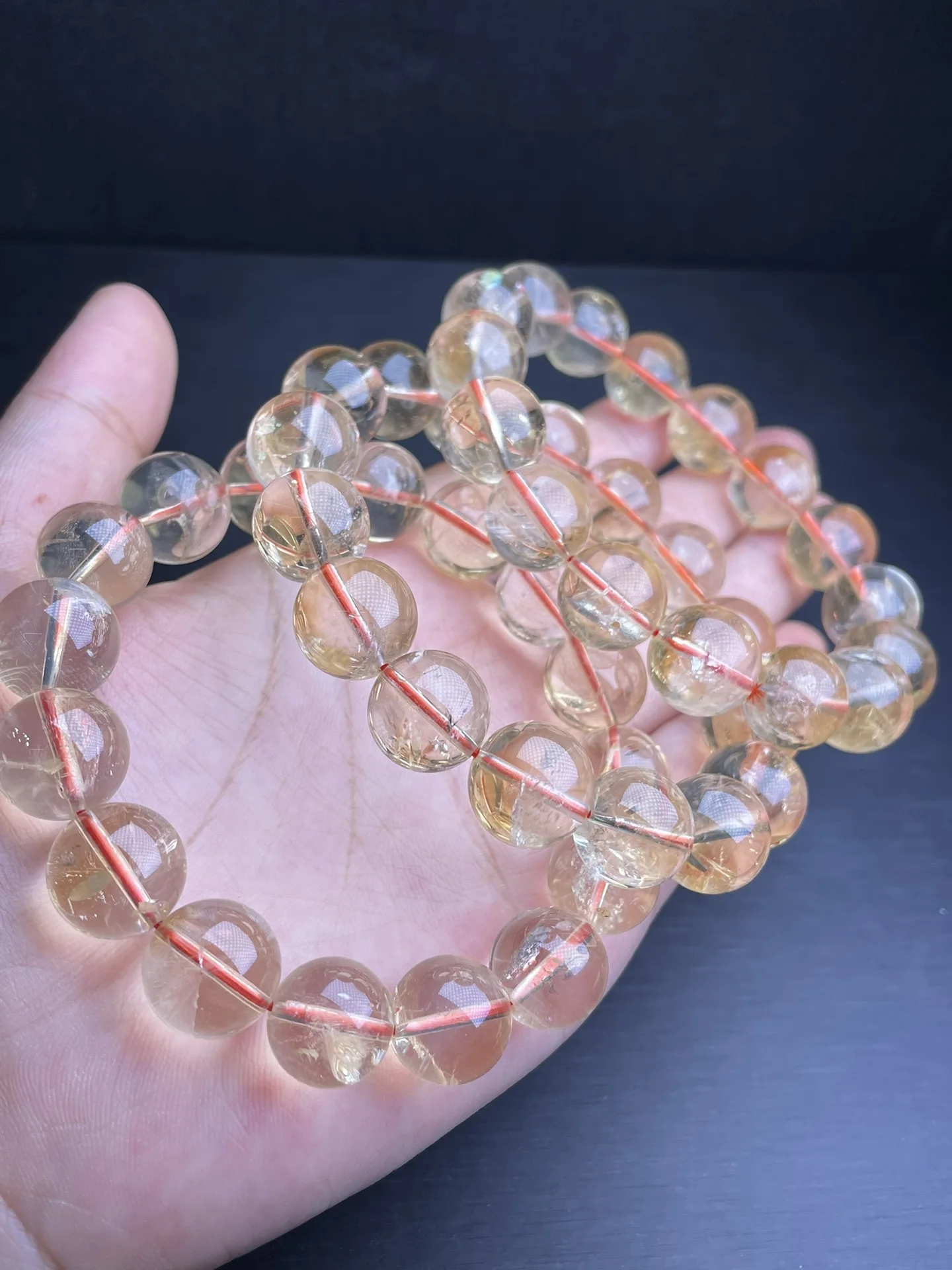 14MM Natural Citrine Bracelet Homme Elastic High Quality Energy Healing Jewelry Women For Boyfriend Gift 1PCS