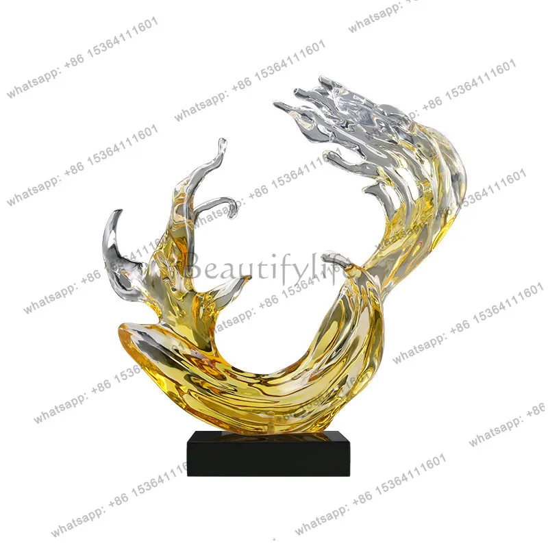 9Modern large-scale abstract ornament sculpture aisle model room living room corridor floor-to-ceiling entrance ornament