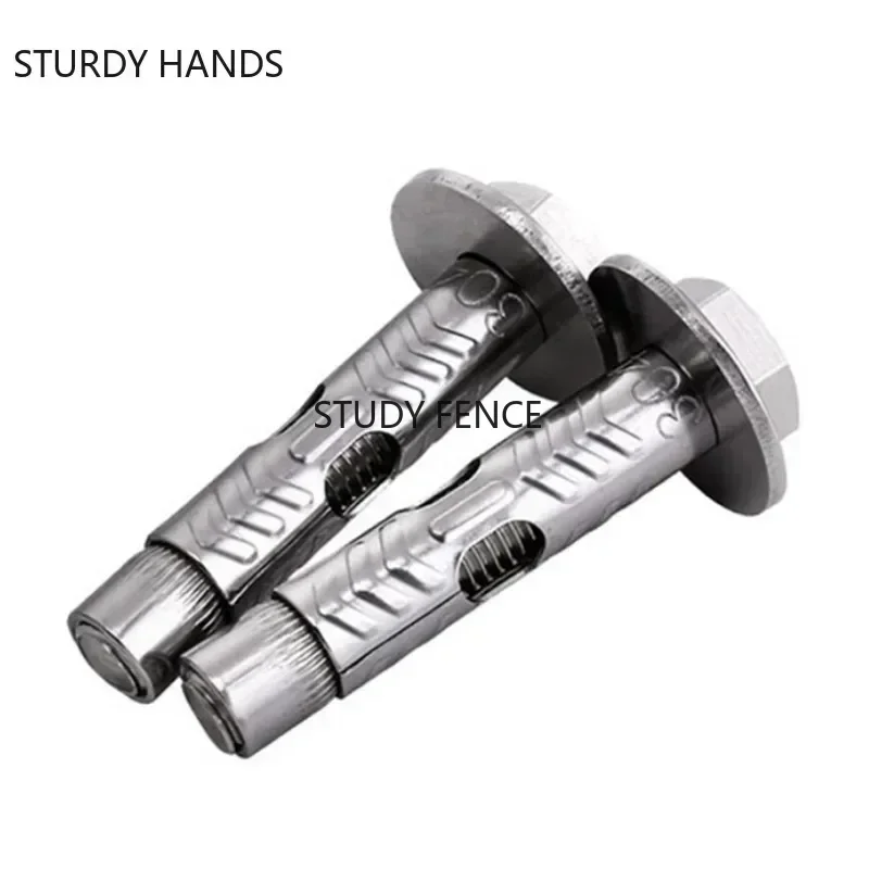 10pcs Stainless Steel Expansion Screw Hoisting Expansion Bolt External Hexagon Reduction Belt Built-in Tension Anchor Bolts