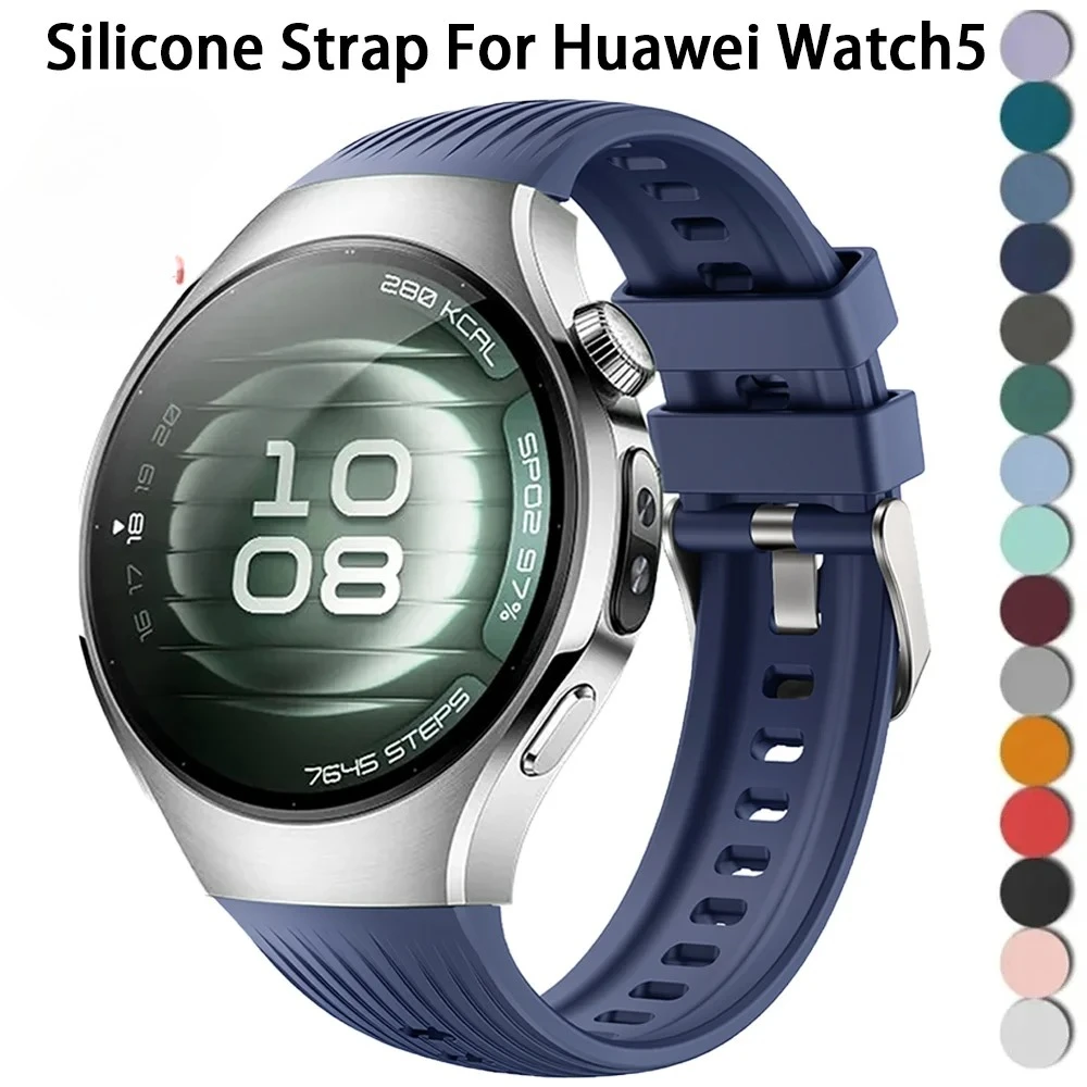 

Силиконовый спортивный ремешок для Huawei Watch 5 46 42 мм, сменный браслет для Huawei Watch 5 42 мм, без зазоров, браслет для умных часов