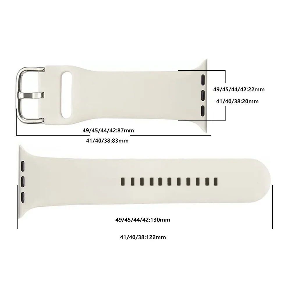 Silicone Strap for Apple Watch Band 49mm 45mm 44mm 42mm 41mm 40mm 38mm Bracelet iWatch Series Ultra 9 8 7 6 5 4 3 SE Watchband