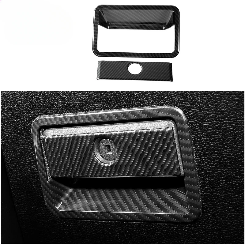 Fit For Ford F150 2015-2020 ABS Carbon fiber color Car Interior Location Co-driver Storage Box Handle Cover Decoration cover