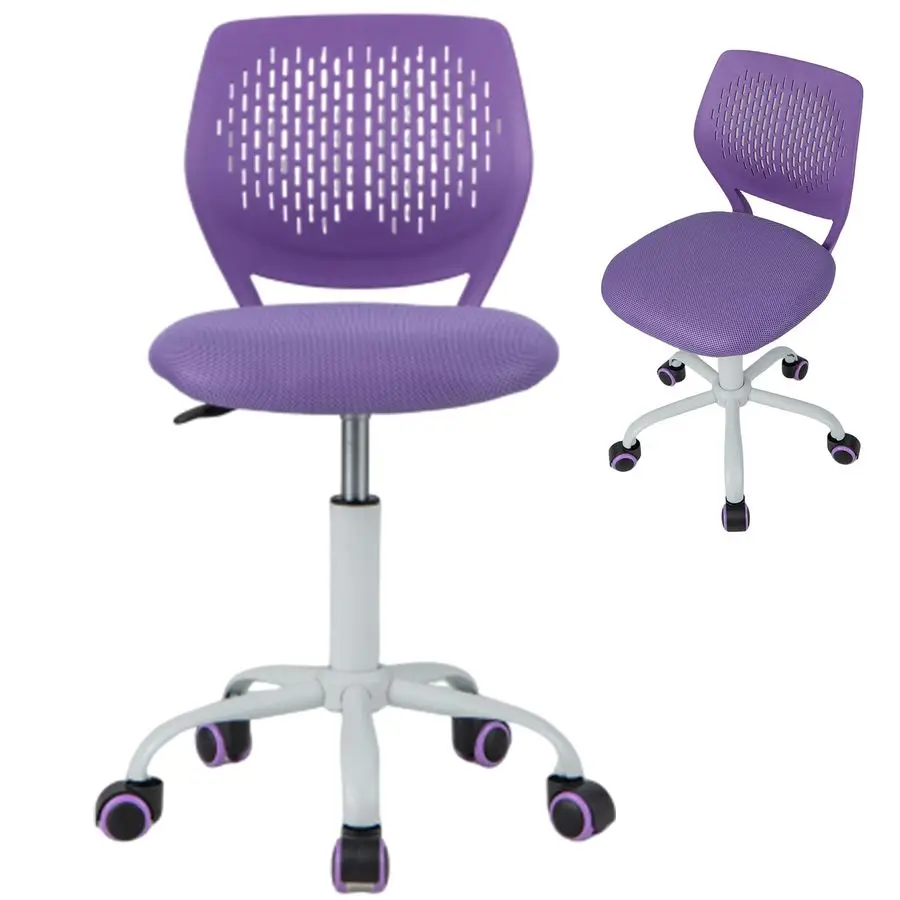 

Kids Desk Chair, Purple Ergonomic Kids Office Chair Ages812 w Lumbar Support, LowBack Teen Desk Chair for Girls Boys, Small Cute