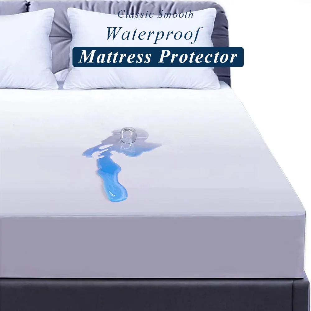 Waterproof Mattress Protector Smooth Bed Cover Anti Mites & Breathable Mattress Pad Cover All Size Available