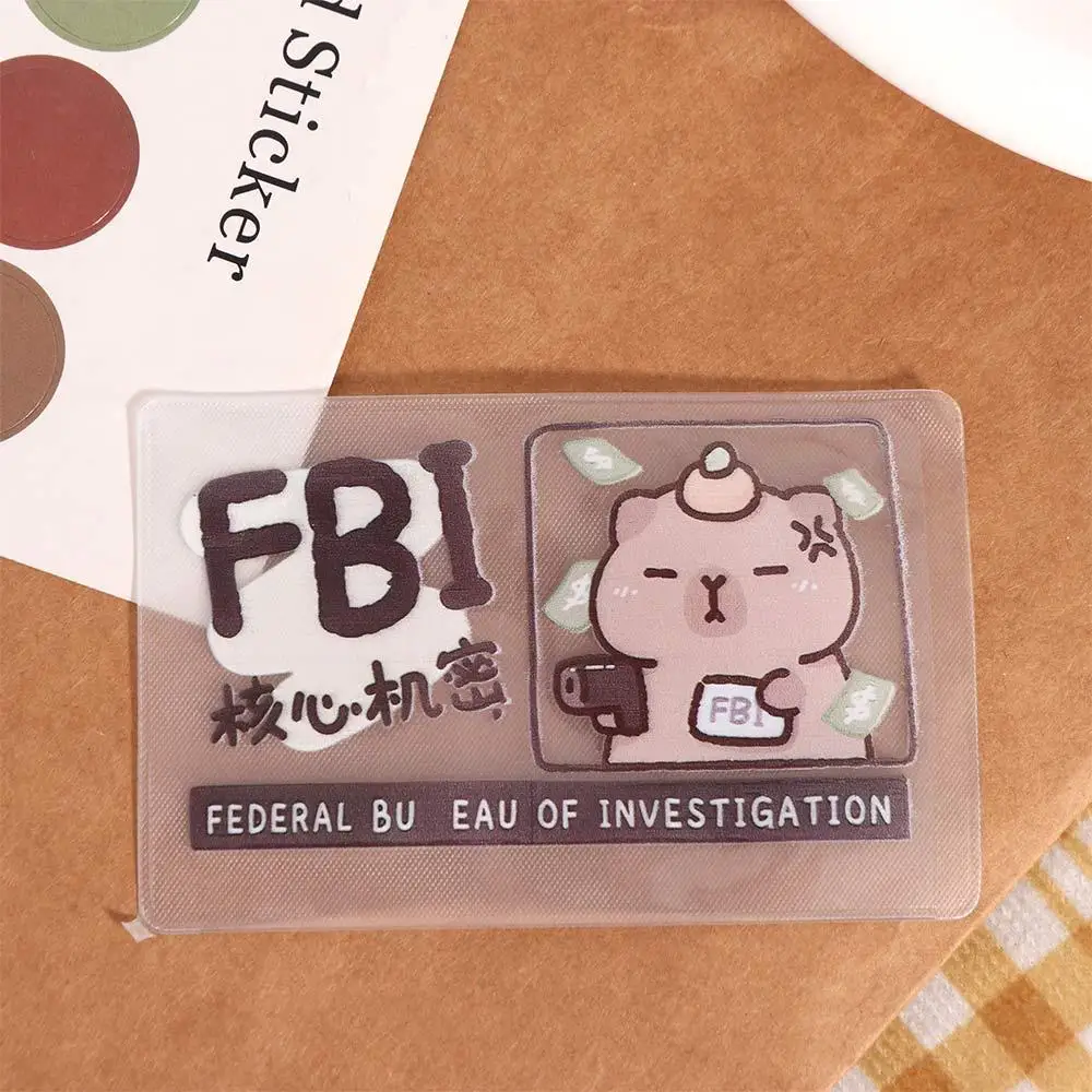 แฟชั่น Capybara ID Card ป้องกันสัตว์ผู้ถือบัตรพลาสติกการ์ตูน Photocard หญิง/ชาย