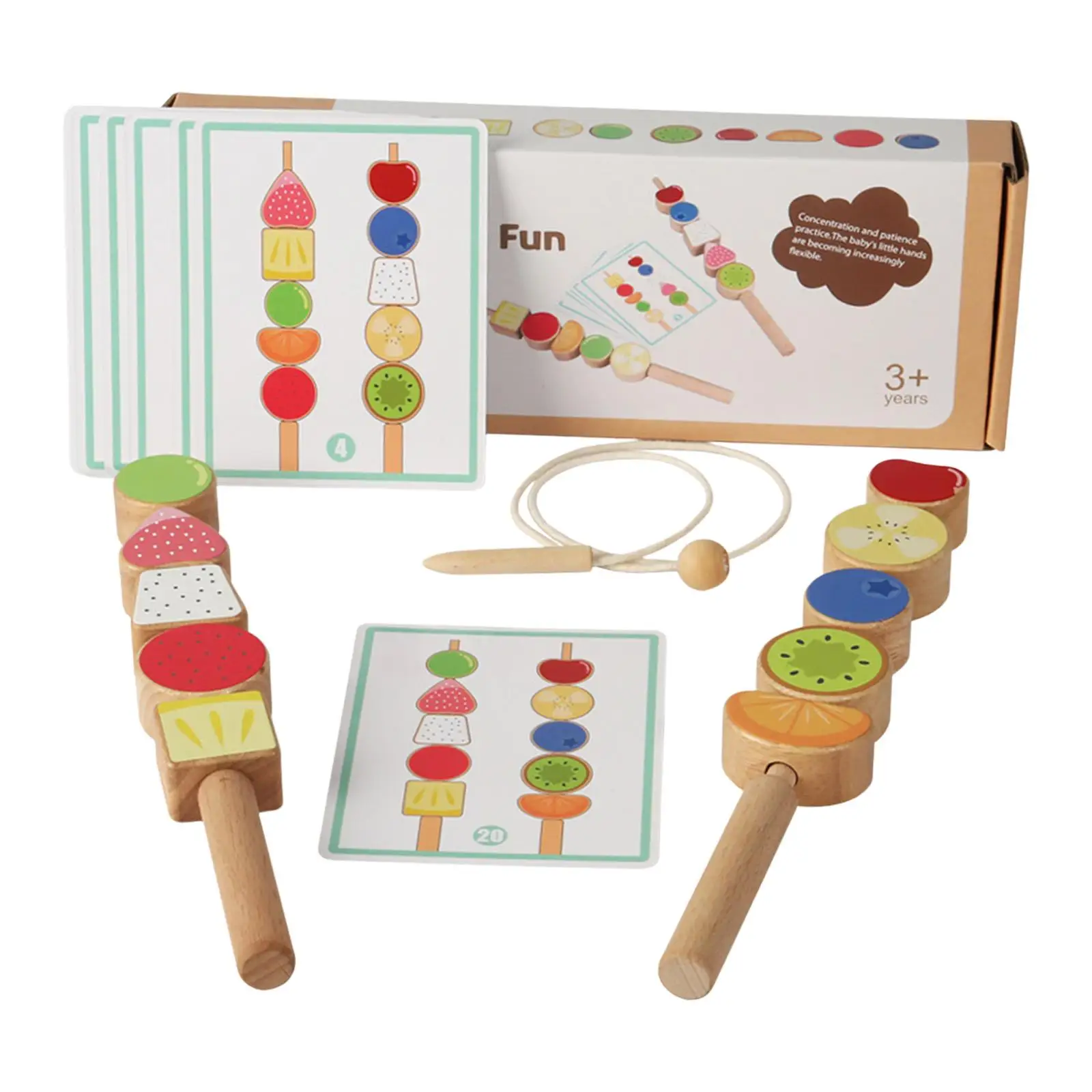 Houten kralen Mastery Kit Brain Teasers Gift Logicaspel Educatieve kleurvorm
