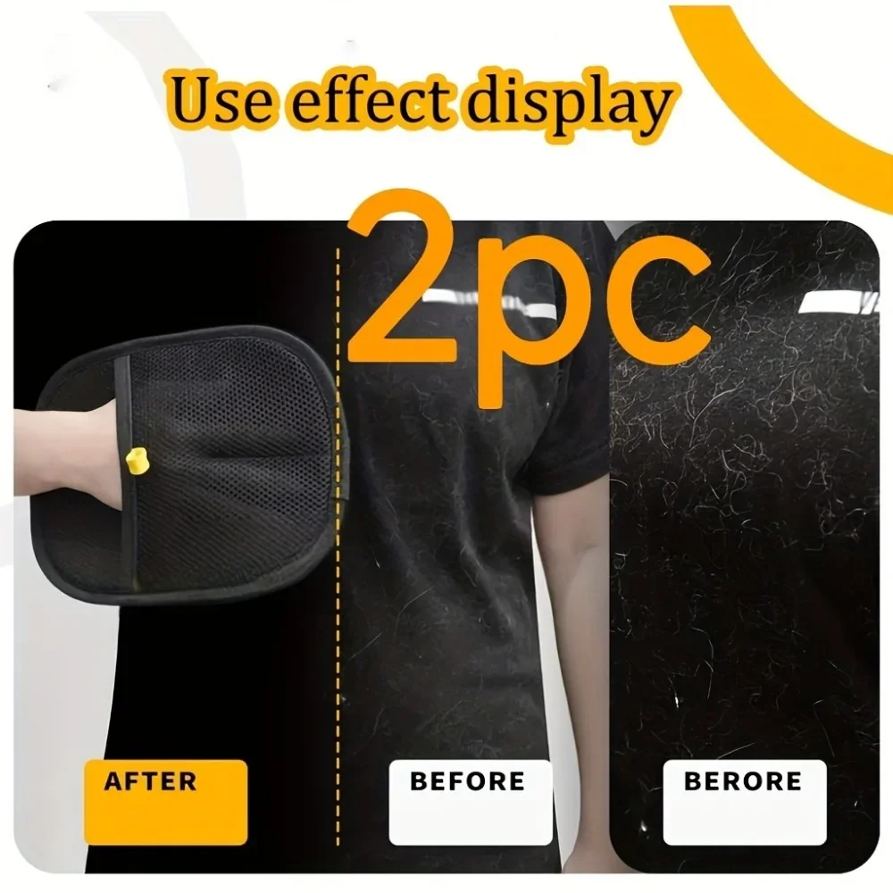 재사용 가능한 애완동물 그루밍 장갑 2개 - 개/고양이용 미끄럼 방지 털 제거기, 저자극성 및 식기세척기 사용 가능