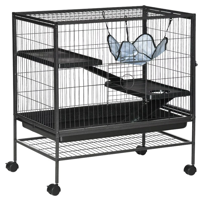 3-Layer ferret cage with caster door and hammock storage rack 31.5 x 20.5 pet cage