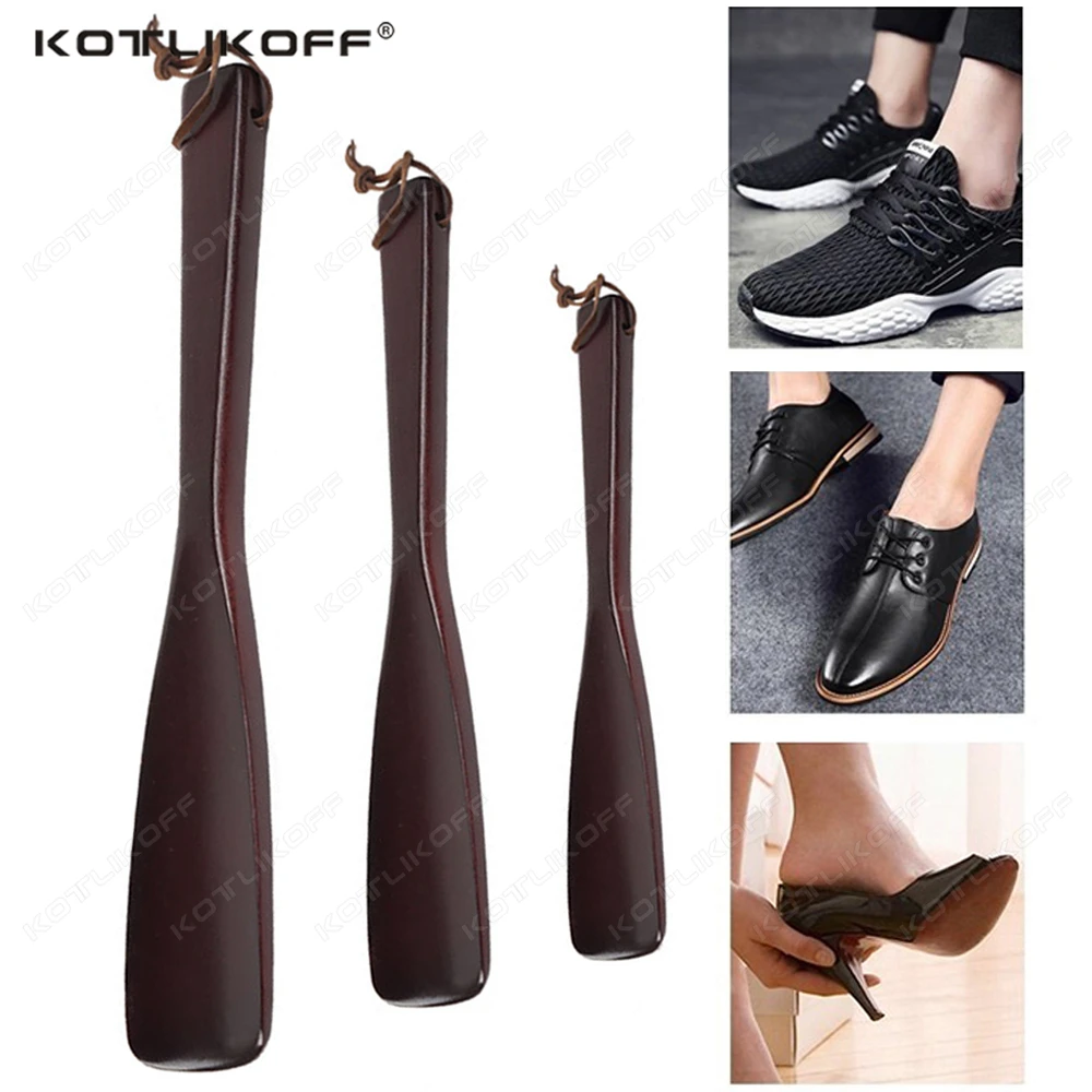 Durable Professional Wooden Shoe Horn Flexible Long Handle Shoehorn Useful Shoe Lifter Professional Shoe Spoon Home Tools