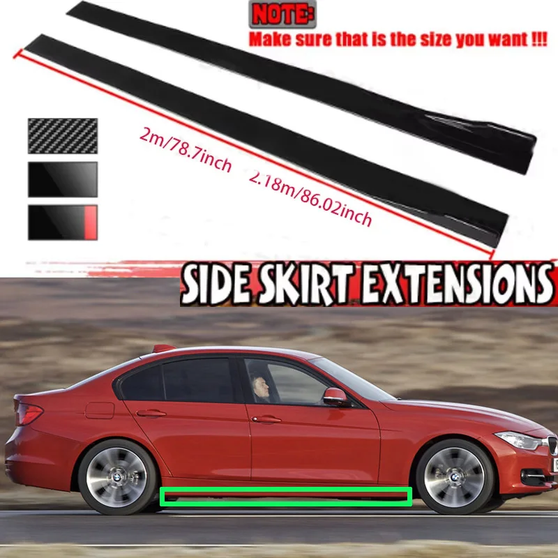 

FOR F30 F80 M3 F82 M4 320i 325i 330i 335i 340i 2M Car Side Skirt Extension Plate Lip Separator Bumper 2.18M Racing Side Spoiler