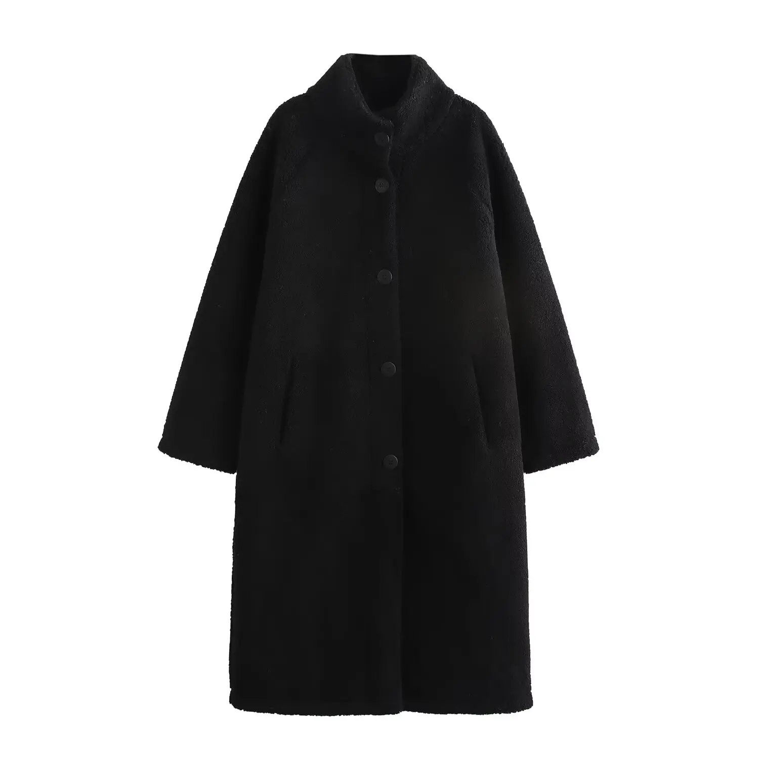 

Женское пальто, куртка с воротником-стойкой, флисовое однотонное осеннее пальто с длинными рукавами, новое пальто, куртка