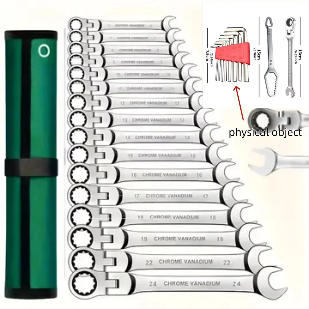 Image of 10-teiliges Auto-Reparatur-Schraubenschlüssel-Set, Handwerkzeuge Geeignet für Fahrzeugwartung, Werkstatt, Haushalt-DIY und Mechanische Reparaturen