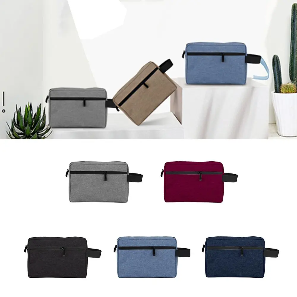 Travel Waterproof Electronic Digital Canvas Storage Pouch Cosmetic Bags Wash Handbag Makeup Necessities Case
