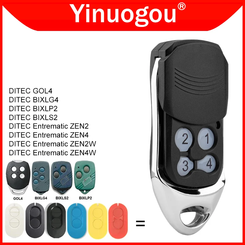 DITEC GOL4 BIXLP2 BIXLS2 BIXLG4 Entrematic ZEN2 ZEN4 ZEN2W ZEN4W ZEN 2 4 2W 4W Gate Remote Control Garage Door Opener 433.92MHz