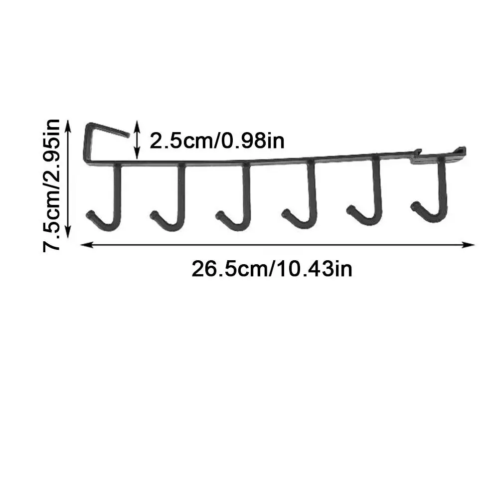 6 haczyków na kubek do kawy czarny biały haczyk półka wielofunkcyjna szafka kuchenna Organizer do suszenia prania wieszak do przechowywania