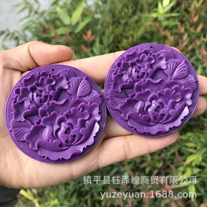 الطبيعية الأمريكية الأرجواني الميكا قلادة قلادة مائلة الحديد خام زهرة سترة سلسلة