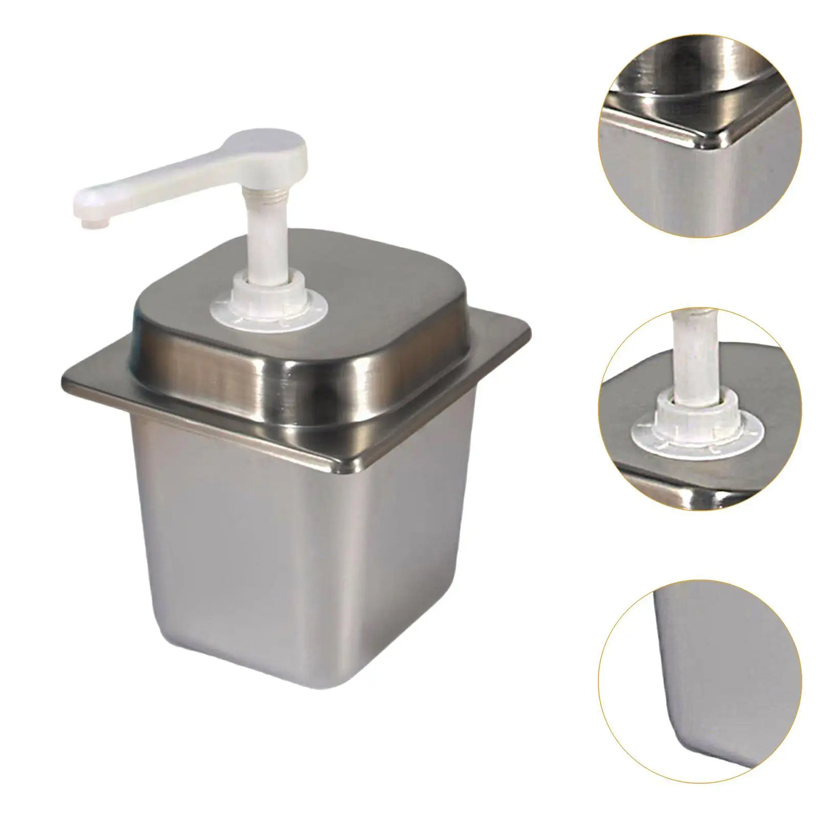 2.3L Manual Sauce Dispenser Stainless Steel Jam Quantitative Pressing Pump Bottle for Restaurant Home 10cc/15cc/20cc/30cc
