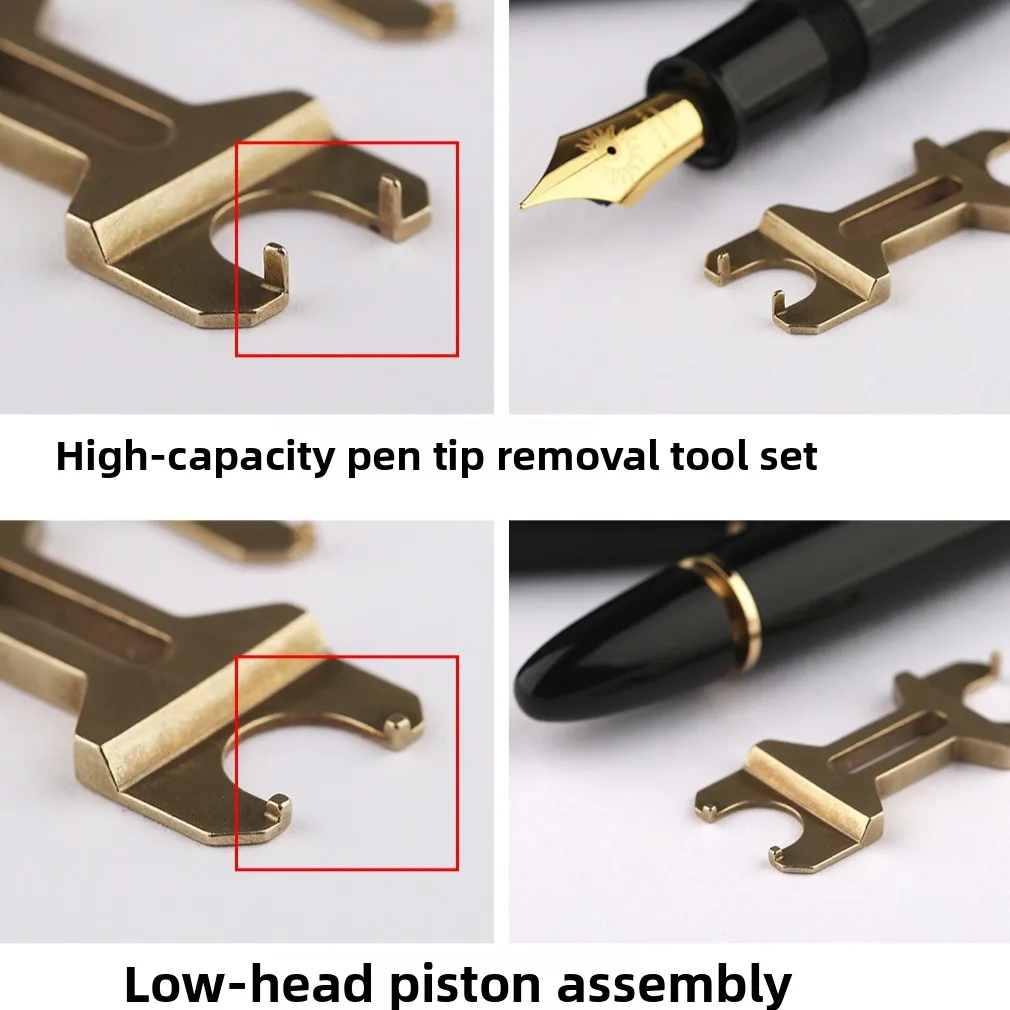 

Инструмент для удаления пера MAJOHN, латунный гаечный ключ для перьевой ручки P141, номера, 8-наконечник и поршневая секция, ремонт, очистка