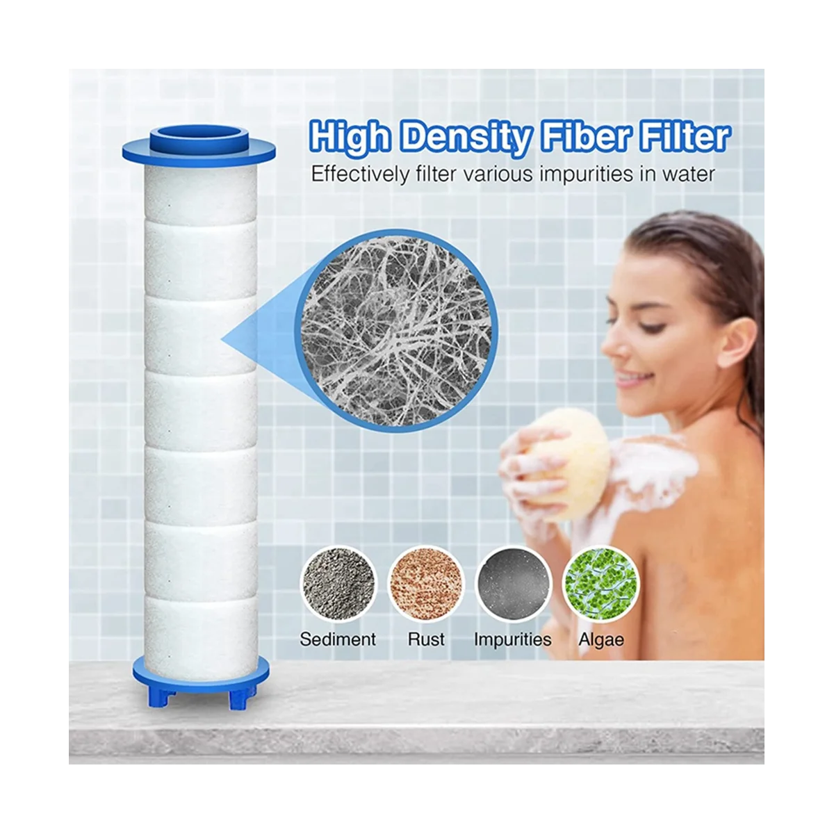 12-teiliger Ersatz-Dusch filter für hartes Wasser-Dusch wasserfilter mit hoher Leistung zur Entfernung von Chlor und Fluorid nach Hause