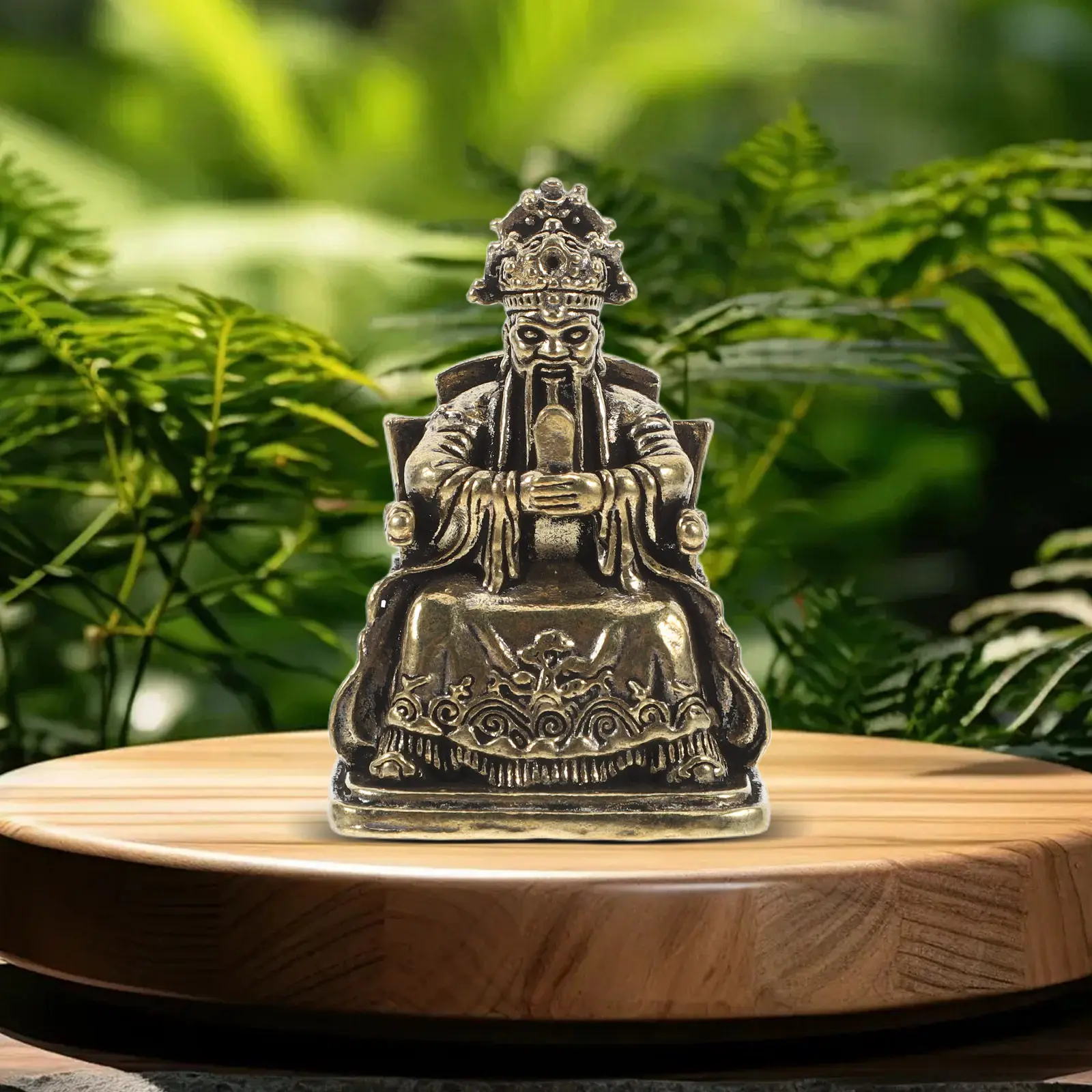 Exquisite Brass Dragon God of Wealth Sculpture Chinese Feng Shui Statue Home Living Room Study Desk Decor Good Luck view 3