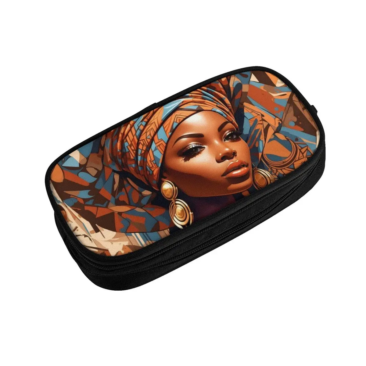Korean Custom African Ethnic Style Pattern Pencil Case for Boys Gilrs Woman Pattern Large Capacity Pen Box Bag Stationery