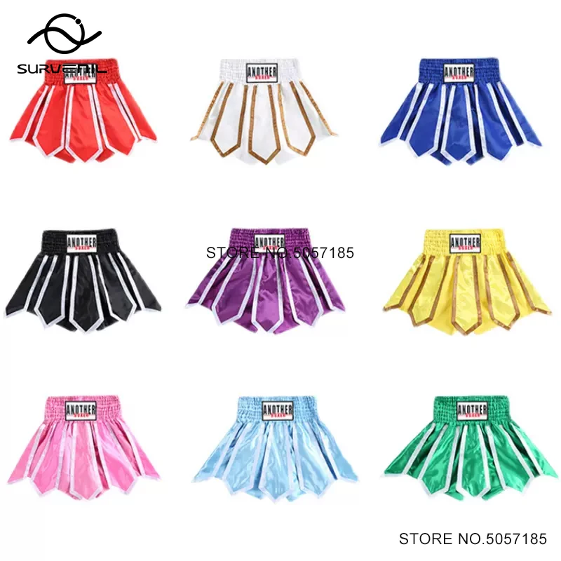 

Muay Thai Shorts Lotus Ribbon Kick Boxing Shorts Men Women Child Martial Arts Kickboxing Grappling Cage Fighting Training Pants