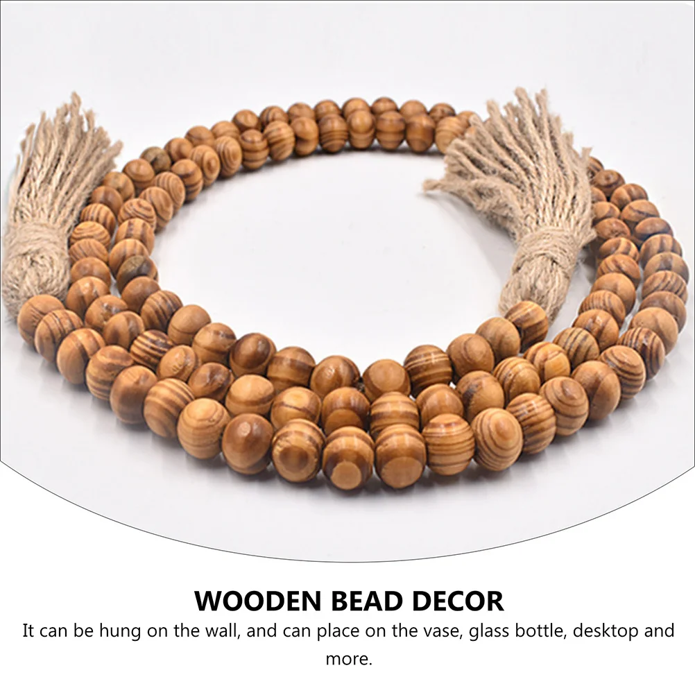 

Pine Wood Beads Hanging Ornament Bohemian Tassel Pendant Home Decor Wall Hanging Indoor Ornaments Wooden Bead String Rope Tassel