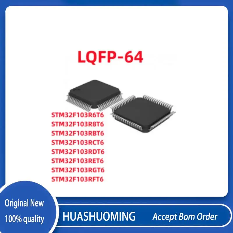 2Pcs/Lot  STM32F103R6T6 STM32F103R8T6 STM32F103RBT6 STM32F103RCT6 STM32F103RDT6 STM32F103RET6 STM32F103RGT6 STM32F103RFT6 LQFP64