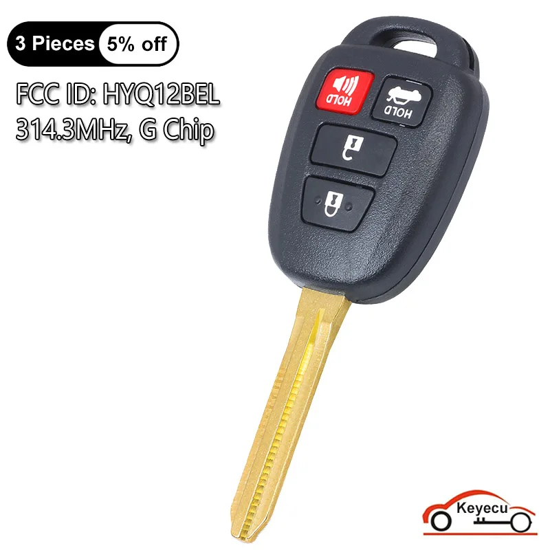 

KEYECU 4 Buttons 314.3MHz G Chip for Scion FR-S 2015 2016 for Toyota 86 Camry RAV4 Auto Remote Control Key Fob FCC ID: HYQ12BEL