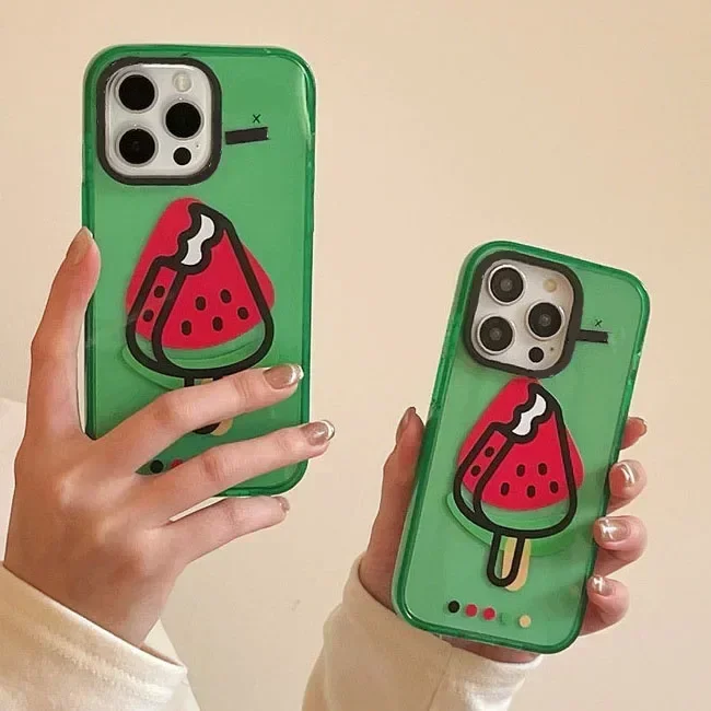 

2.0 Version Acrylic Upgrade Border Watermelon Phone Case Cover for IPhone 11 12 13 14 15 Pro Max Case for IPhone 15 Pro Max